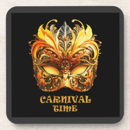 Elegante gouden veren Venetiaans masker Bier Onderzetter