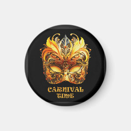 Elegante gouden veren Venetiaans masker Magneet