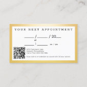 Elegante gouden verf Swash Chique Logo Afspraak Visitekaartje (Achterkant)