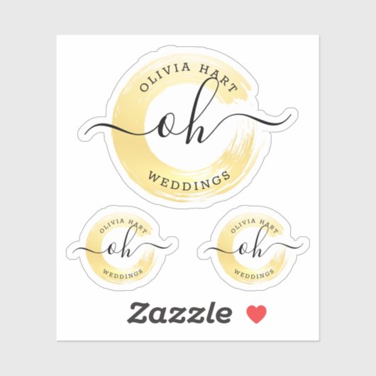 Elegante gouden verf Swash Logo Custom Decal Sticker (Vel)