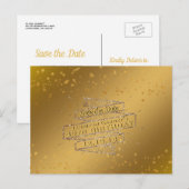 Elegante gouden verjaardag Save the Date Aankondigingskaart (Voorkant / Achterkant)