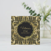 Elegante gouden verjaardagsuitnodiging kaart (Staand voorkant)