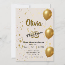 Elegante gouden verjaardagsuitnodiging - Kinder Ti