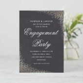 Elegante gouden verlovingsfeest Script Kaart (Staand voorkant)