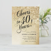 Elegante gouden verrassing 40e verjaardag kaart (Staand voorkant)