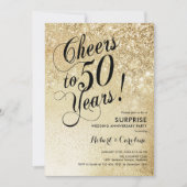 Elegante Gouden Verrassing 50ste Verjaardag Kaart (Voorkant)