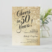 Elegante Gouden Verrassing 50ste Verjaardag Kaart (Staand voorkant)