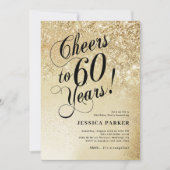 Elegante gouden verrassing 60ste verjaardag kaart (Voorkant)