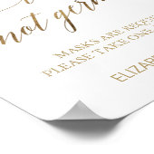 Elegante gouden verspreid liefde, geen kiemen mond poster (Hoek)