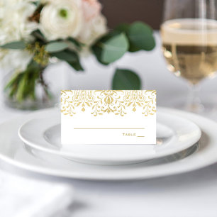 Elegante gouden vintage glamour bruiloft plaatskaartje
