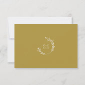 Elegante gouden vintage trouw QR-code RSVP kaart (Achterkant)