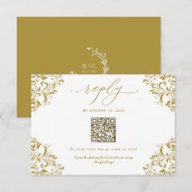 Elegante gouden vintage trouw-QR-code