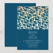 Elegante gouden vis patroon strand bruiloft uitnod kaart (Voorkant / Achterkant)