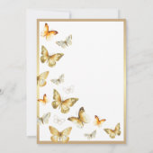 Elegante gouden vlinder Quinceañera Kaart (Achterkant)