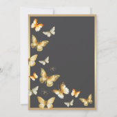 Elegante gouden vlinder Tiara Quinceañera Kaart (Achterkant)