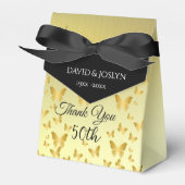 Elegante gouden vlinders 50ste bruiloft Jubileum Bedankdoosjes (Voorkant Zijde)