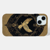 Elegante Gouden Vogel in Sierlijk Antiek Frame Case-Mate iPhone Case (Achterkant (horizontaal))