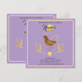 Elegante gouden vogel uitnodiging (Voorkant / Achterkant)