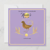 Elegante gouden vogel uitnodiging (Achterkant)