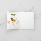 Elegante gouden vogel uitnodiging (Binnen)