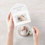 Elegante Gouden Vrede op Aarde Foto All In One Uitnodiging (Afscheurbaar)