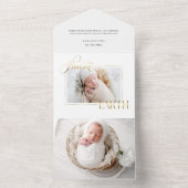 Elegante Gouden Vrede op Aarde Foto All In One Uitnodiging (Binnen)