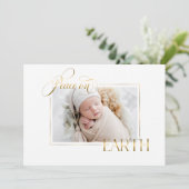 Elegante Gouden Vrede op Aarde Foto Feestdagenkaart (Staand voorkant)