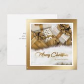 Elegante gouden vrolijke kerst Kaart (Voorkant / Achterkant)