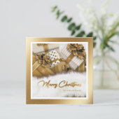 Elegante gouden vrolijke kerst Kaart (Staand voorkant)