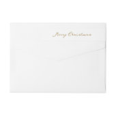 Elegante gouden vrolijke kerst retouradres (Achterkant)