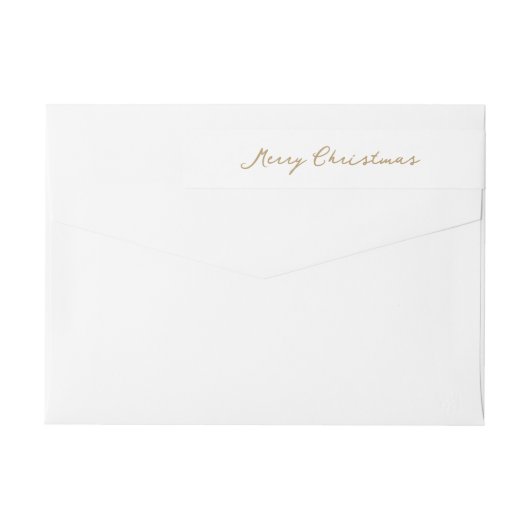 Elegante gouden vrolijke kerst retouradres (Achterkant)