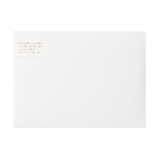 Elegante gouden vrolijke kerst retouradres (Voorkant)