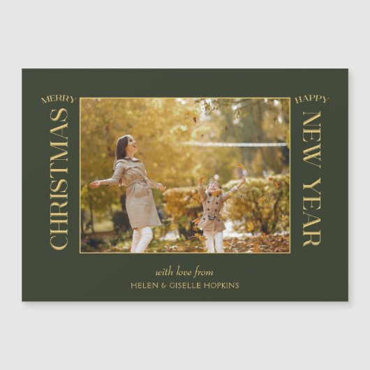 Elegante gouden vrolijke kerst typografie foto (Voorkant)