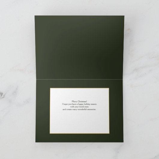 Elegante gouden vrolijke kerst typografie foto feestdagen kaart (Binnen)