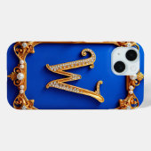 Elegante Gouden W Monogram Versierd Met Parels Case-Mate iPhone Case (Achterkant (horizontaal))