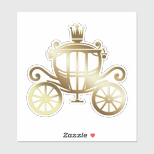 Elegante Gouden Wagen Blauwe Verhalenboek Koninkli Sticker
