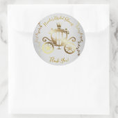 Elegante Gouden Wagens Witte Sprookjesboek Royal Ronde Sticker (Tas)