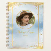 Elegante gouden waterverf foto chic planner (Voorkant)