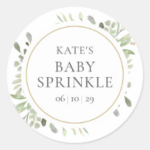 Elegante Gouden Waterverf Groene Baby Sprinkle