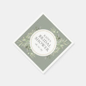 Elegante gouden waterverf groene bruiloftsdouche servet (Hoek)