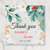 Elegante gouden Waterverf Holly Christmas Favoriet Bedankjes Labels (Achterkant)