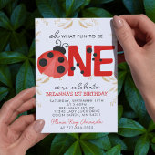 Elegante gouden Waterverf lieveheersbeestje 1e ver Kaart