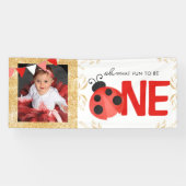 Elegante gouden Waterverf lieveheersbeestje EEN fo Spandoek (Horizontaal)