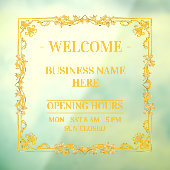 Elegante Gouden Wervel Frame Transparante Openings Raamsticker (Vel 3)