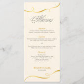 Elegante gouden wervelende dinermenu | Bewerkbare Menu (Voorkant)