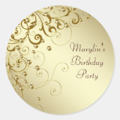 Elegante gouden werveling Stickers (Voorkant)