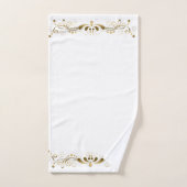 Elegante gouden wervelingen bloemenstreep bad handdoek (Handdoek)