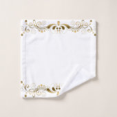 Elegante gouden wervelingen bloemenstreep bad handdoek (Wasdoekje)