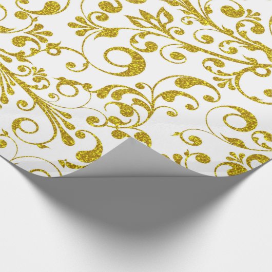 Elegante gouden wervelingen cadeaupapier (Hoek)