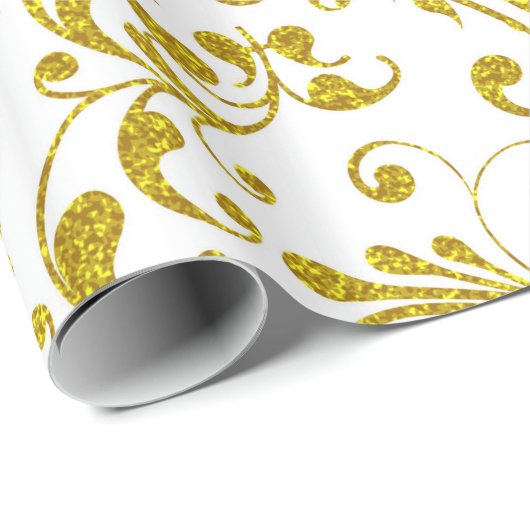 Elegante gouden wervelingen cadeaupapier (Rol Hoek)